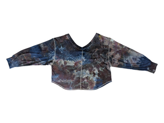 Women's XXL Tie-dye Off Shoulder V-neck Top
