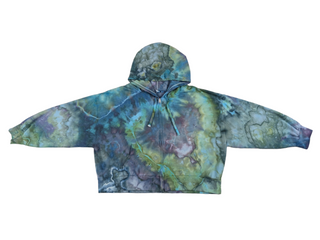 Women's XXL Tie-dye Gap Zip-up Cropped Hoodie