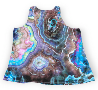 Women's 4XL Flowy Tie-dye Racerback Tank Top