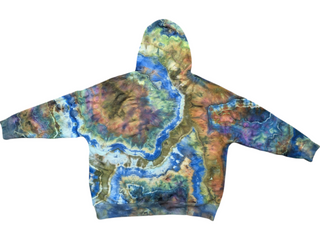 Women's XXL Reverse Tie-dye Buffalo Pullover Hoodie