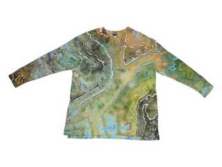 Women's Small Tie-dye Oversized Long-sleeved T-Shirt