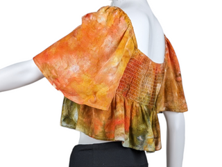 Women's Large Tie-dye Flowy Crop Top