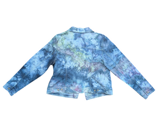 Women's XL Tie-dye Upcycled Jean Jacket