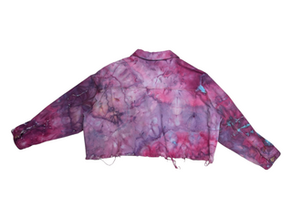Women's XL Tie-dye Croped Jean Jacket