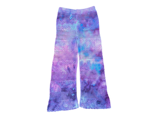 Women's Large Long Tie-Dye Crochet Party Pants