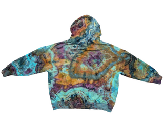 Women's XXL Reverse Tie-dye Buffalo Pullover Hoodie