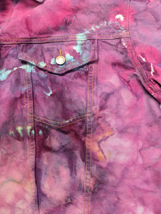 Women's XL Tie-dye Croped Jean Jacket