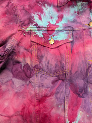 Women's XL Tie-dye Croped Jean Jacket