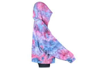 Women's XXL Tie-dye Gap Zip-up Cropped Hoodie