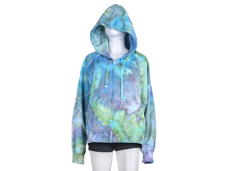 Women's XXL Tie-dye Gap Zip-up Cropped Hoodie