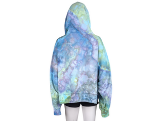 Women's XXL Tie-dye Gap Zip-up Cropped Hoodie