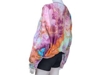 Women's Large Tie-dye Cropped Sweatshirt