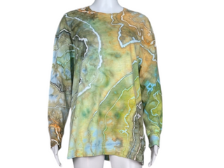 Women's Small Tie-dye Oversized Long-sleeved T-Shirt