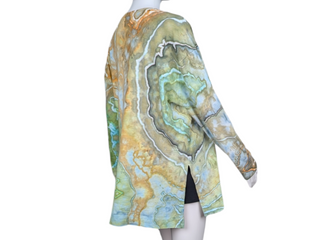 Women's Small Tie-dye Oversized Long-sleeved T-Shirt
