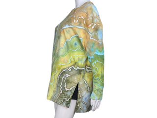 Women's Small Tie-dye Oversized Long-sleeved T-Shirt