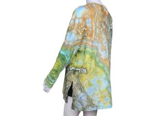 Women's Small Tie-dye Oversized Long-sleeved T-Shirt