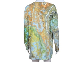 Women's Small Tie-dye Oversized Long-sleeved T-Shirt