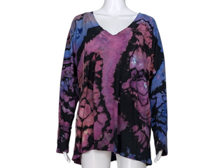 Women's 3XL Reverse Tie-dye Long Sleeve Top