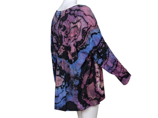 Women's 3XL Reverse Tie-dye Long Sleeve Top