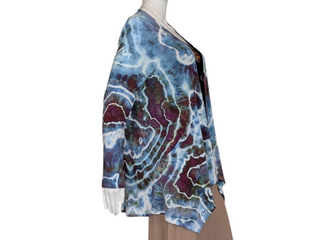Women's Small Tie-dye Flowy Cardigan Top