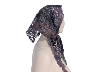 Tie-dye Crocheted Flower Scarf