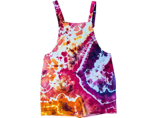 Women's Large Tie-dye Overall Shorts