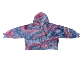 Women's XXL Tie-dye Gap Zip-up Cropped Hoodie
