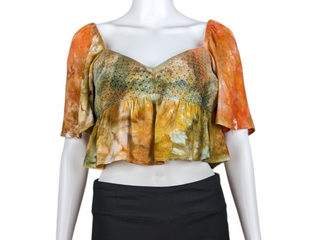 Women's Large Tie-dye Flowy Crop Top