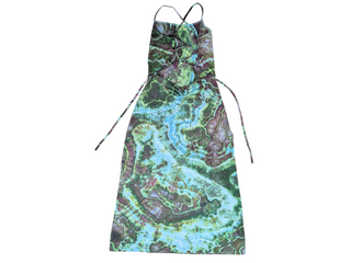 Women's Large Tie-dye Lace-up Dress
