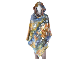 Tie-dyed Hooded Poncho