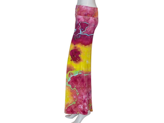 Women's Small Tie-dye Fold over Palazzo Pants