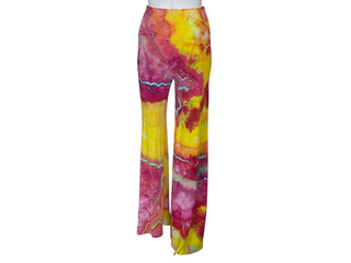 Women's Small Tie-dye Fold over Palazzo Pants
