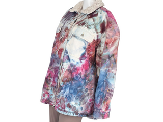 Women's XL Tie-dye Lined Jean Jacket
