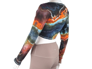 Women's Small Tie-dye Cropped Tie Cardigan