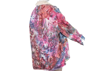 Women's XL Tie-dye Lined Jean Jacket