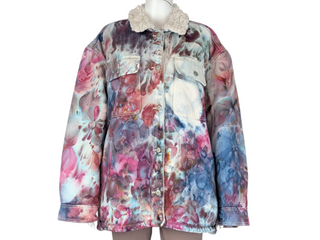 Women's XL Tie-dye Lined Jean Jacket