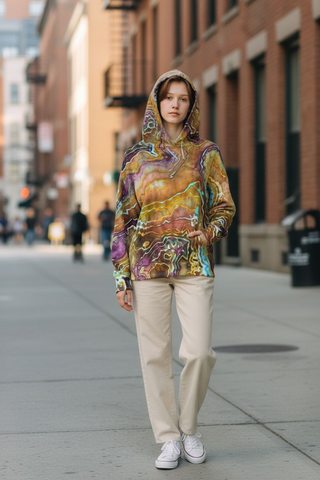 Women's Small Tie-dye Pullover Hoodie