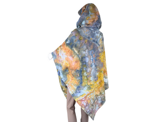 Tie-dyed Hooded Poncho