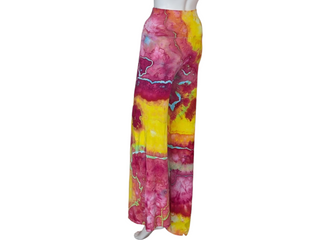 Women's Small Tie-dye Fold over Palazzo Pants