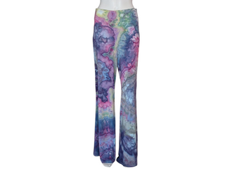 Women's XL Tie-dye Fold over Palazzo Pants