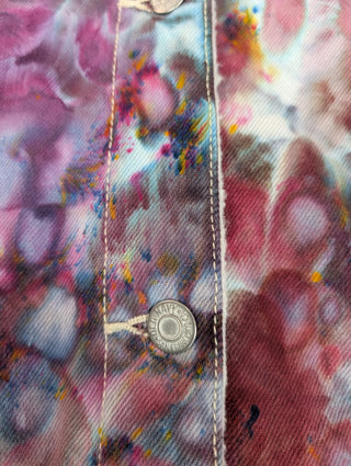 Women's XL Tie-dye Lined Jean Jacket