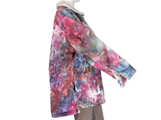 Women's XL Tie-dye Lined Jean Jacket