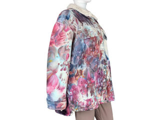 Women's XL Tie-dye Lined Jean Jacket