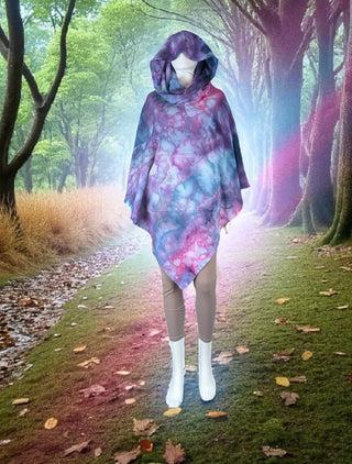 Tie-dye Hooded Poncho