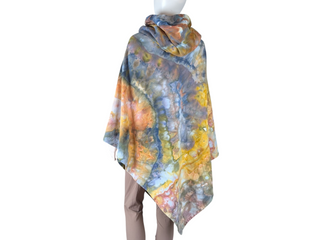 Tie-dyed Hooded Poncho