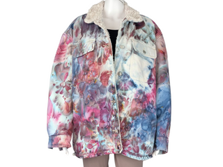 Women's XL Tie-dye Lined Jean Jacket