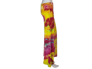 Women's Small Tie-dye Fold over Palazzo Pants
