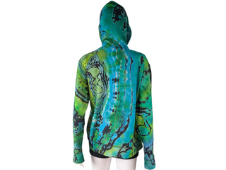 Women's Medium Reverse Tie-dye Lightweight Zip Up Hoodie
