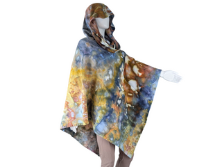 Tie-dyed Hooded Poncho