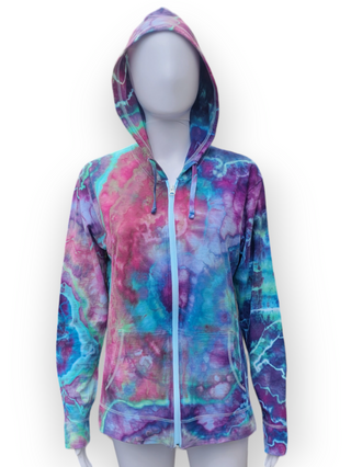 Women's Large Lightweight Tie-dye Zip-up Hoodie